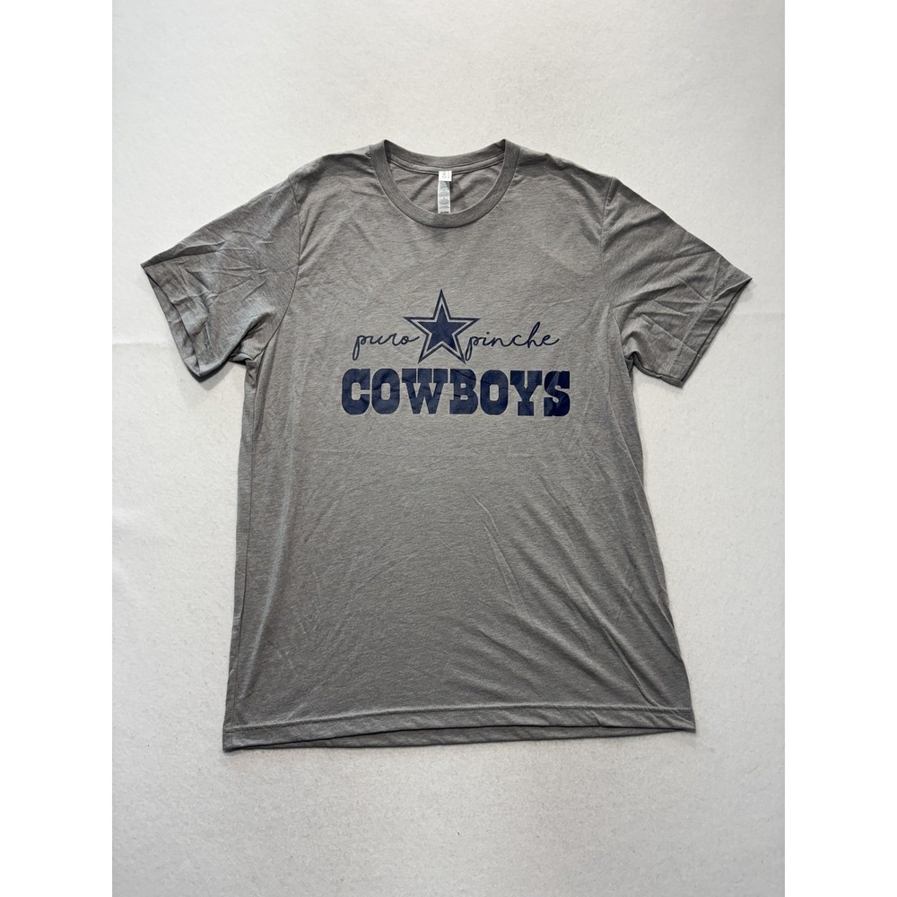 Dallas Cowboys Shirt Mens Large Gray NFL Football Puro Pinche Bella Canvas Tee